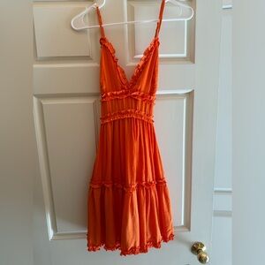 SHE + SKY Orange Ruffle Sundress